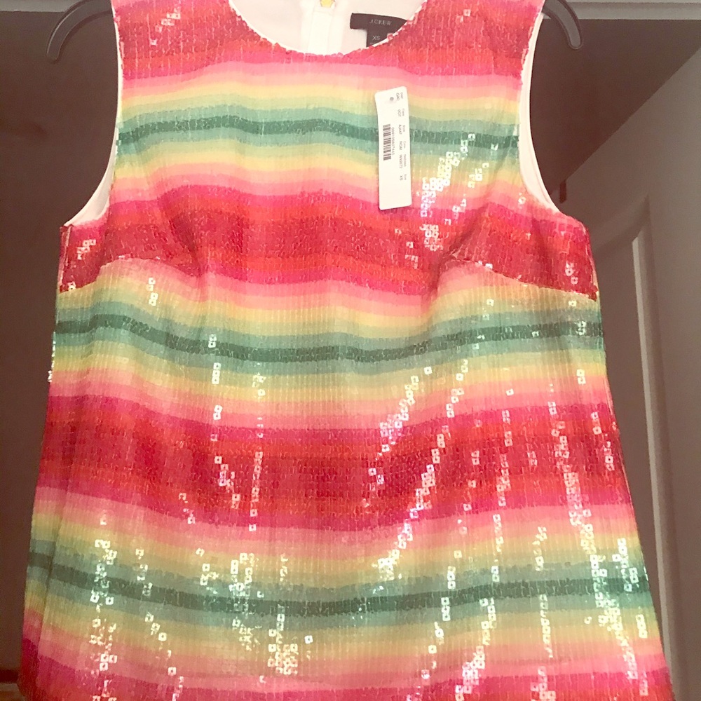 J Crew summer colored sequin top